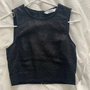 & other stories linen cropped top